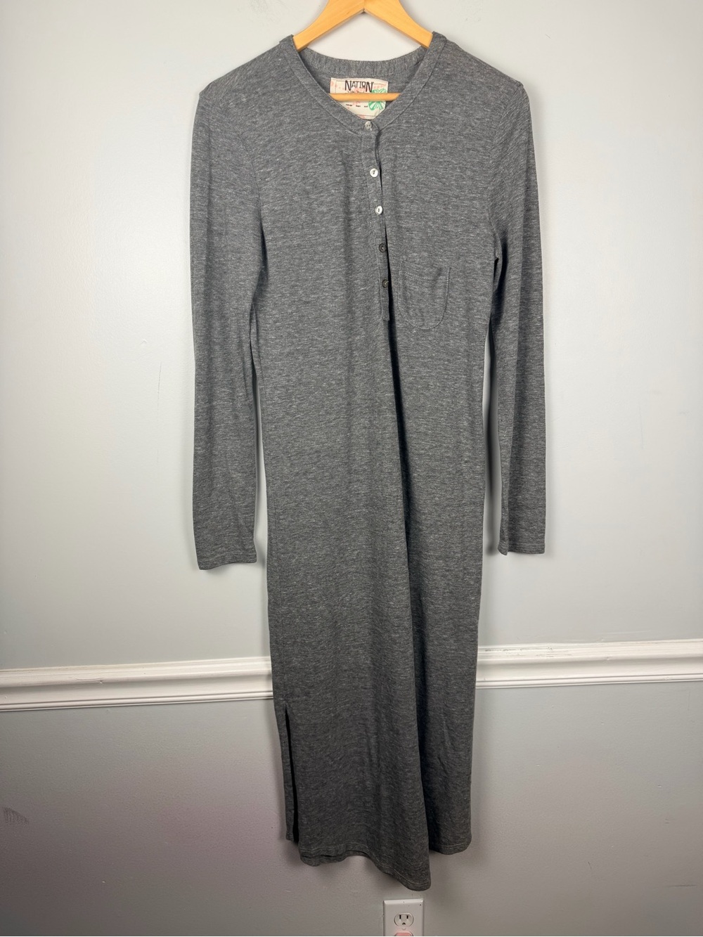 Nation LTD grey long sleeve maxi dress size small